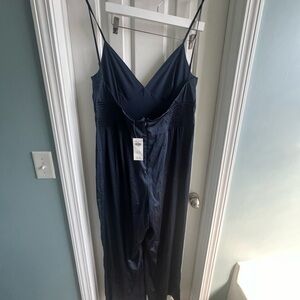 Navy Blue Spaghetti Strap Jumpsuit